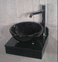 Naturstein Waschbecken Modell Cuba Granit Nero-Assoluto Naturstein Waschbecken Modell Cuba Granit Nero-Assoluto